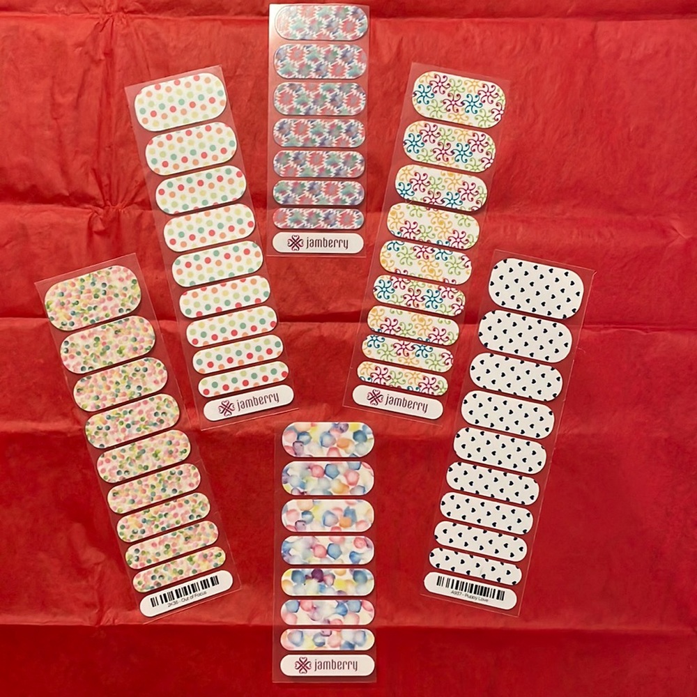Jamberry white background nail wrap sheets